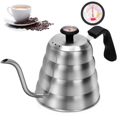 Imagem de Chaleira Coffee com Termômetro, Chaleira Bico de Ganso, Chaleira Eletrica, Chaleira Pescoço de Ganso, Chaleira Inox, Bico de Ganso, Chaleira Bico de Ganso, para Casa, Escritório