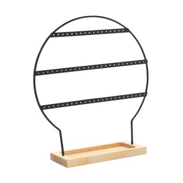 Imagem de YIJU Organizador de porta-brincos de 3 camadas com furos para presente de meninas, Preto