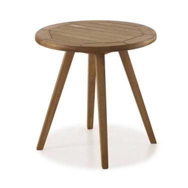 Imagem de Mesa Lateral Trama Redonda Stain Jatoba 60cm - 60362 - Sun House