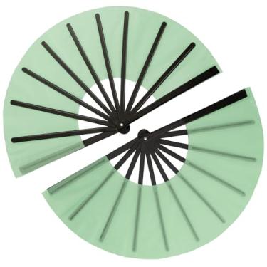 Imagem de Maitys 2 peças de leques grandes de palmas para dança de linha, leque dobrável de rave, tecido de nylon, dobrável para festival de dança em linha, artesanato, decoração de dança para lembrancinhas de