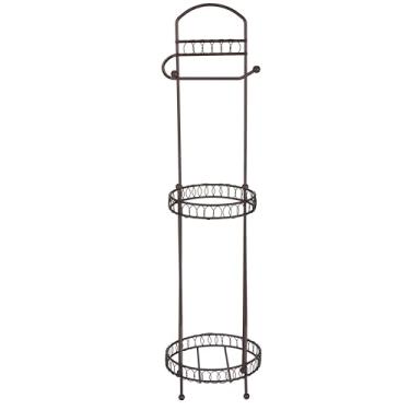 Imagem de Bath Bliss Dispensador e suporte de banheiro em bronze polido a óleo, design de cachos e reserva, dispensador de papel higiênico