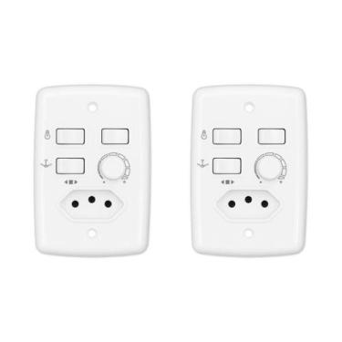 Imagem de Kit com 2 trio controle rotativo p/2 lâmpadas com tomada - 001789, Biv