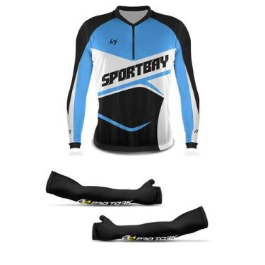 Imagem de Camisa Bike Sportbay Oficial Manga Longa + Manguito - PRO TORK, Azul c