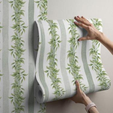 Imagem de Papel De Parede Jardim Minimalista Adesivo 10 Metros Lavável Autocolan