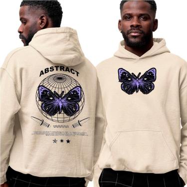 Imagem de Moletom Estampado Algodão‎ Abstract Butterfly Street Purple-Unissex