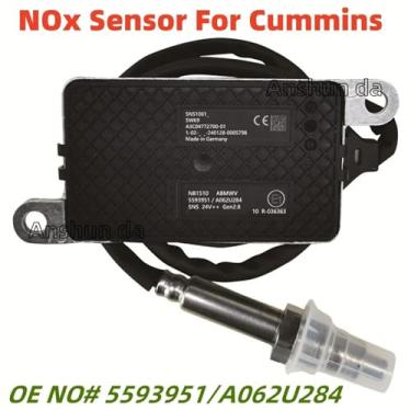 Imagem de 5593951 A062U284 NB1510 A3C0477270080-01 Compatível com sensor de nitrogênio e oxigênio NOx original, compatível com motor Cummins para caminhão 24V