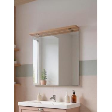 Imagem de Espelho para Banheiro Com Led 80cm Mdf Rosa - On Móveis