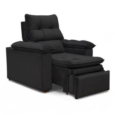Imagem de Poltrona do Papai Reclinável Retrátil Bonari material sintético Preto 