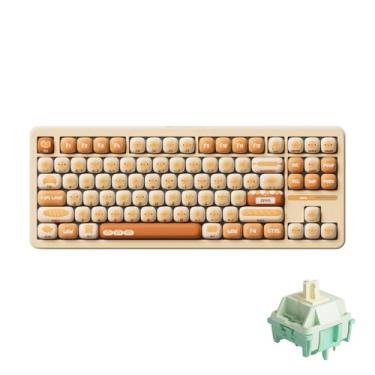 Imagem de Akko TAC87 Bun Wonderland Teclado mecânico de três modos de troca a quente com teclas de perfil PBT MOG, interruptor de coentro