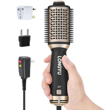 Imagem de Longyu Secador De Cabelo Para Viagem, Escova, Mini Secador De Ar Quente Com Voltagem Dupla, Modelador Redondo, Ferramentas Para Alisar E Volumizar, Plugue Eua/Ue/Reino Unido 110/240 V Para Viagens