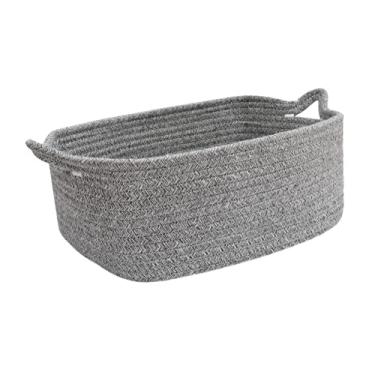Imagem de AFXGUSD Cesto de Armazenamento para Roupas com Alças, Cesto para Toalhas, Cestos para Banheiro, Armários, Livros, Prateleiras, Roupas, cinza, Tamanho real