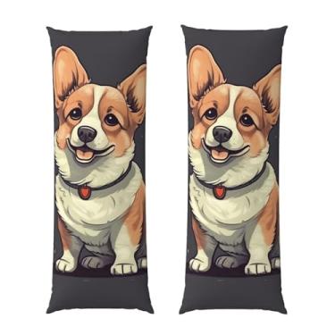 Imagem de Capa de travesseiro corporal com zíper oculto, fronha longa de microfibra macia e respirável para travesseiro corporal, linda ilustração de cachorro Corgi Capas de travesseiro para cama de presente de