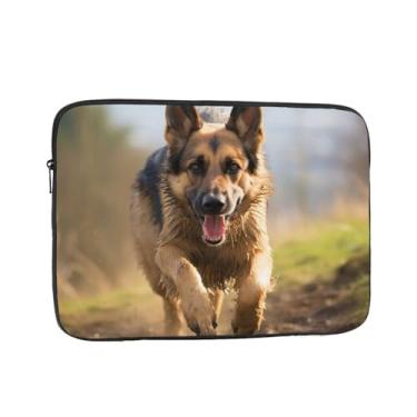 Imagem de Capa para laptop de cachorro pastor alemão de corrida de 12 polegadas bolsa de transporte para computador à prova de choque capa protetora para notebook bolsa portátil para laptop bolsa à prova d'água