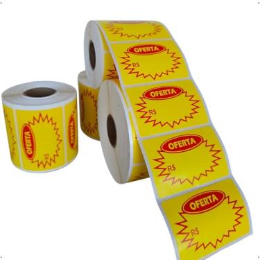 Imagem de Milheiro Etiqueta adesiva de oferta splash para preço 60x40mm Amarela adesivo de oferta