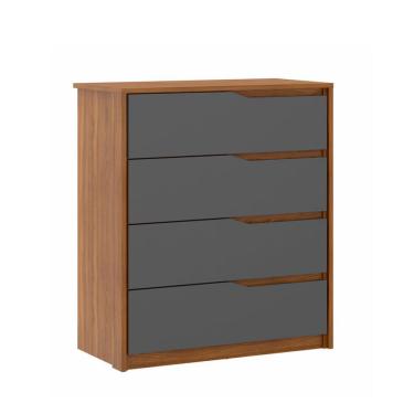 Imagem de Cômoda Átria 4 Gavetas Amêndola e Grafito