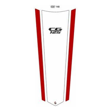 Imagem de Adesivo Faixa Gravata Tank Cg125 Resinado Branco E Vermelho - Resitank