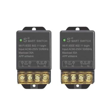 Imagem de Ewelink Interruptor inteligente WiFi de alta potência 30A 110V/120V/240V, controle remoto de aplicativo com temporizador, modo DIY sem fio para automação residencial, compatível com Alexa e Google