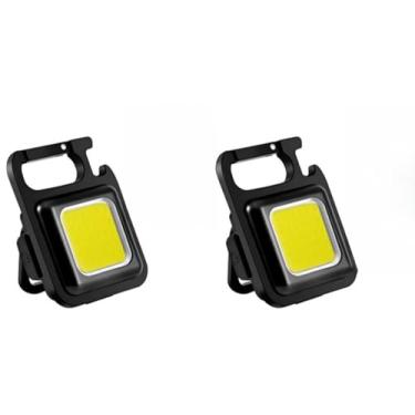 Imagem de Mini Lanterna Com led Portátil/USB Recarregável Iuminação ajustavél 3 Modos De Luz Lanternas De Chaveiro E Abridor (2PCS)