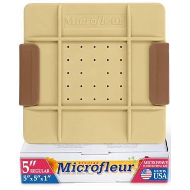 Imagem de Microfleur - Kit de prensa de flores de micro-ondas regular - flores prensadas, arte floral prensada, para crianças e adultos, reserva de flores, kit de artesanato DIY, para amantes de
