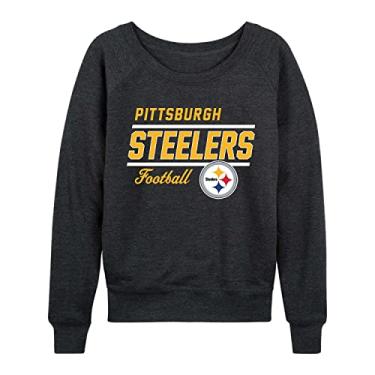 Imagem de Team Fan Apparel Pulôver feminino NFL com gola redonda e gola redonda e gola redonda (Pittsbur