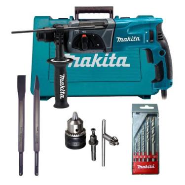 Imagem de Martelete Perfurador Rompedor 800w hr2470 Makita mais Acessórios kit 6