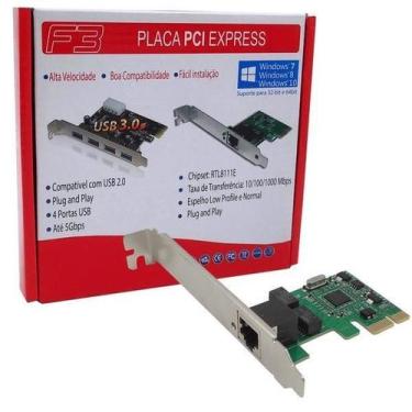 Imagem de Placa Rede Pci-Express Normal Low Profile 10/100/1000 Homolo - F3