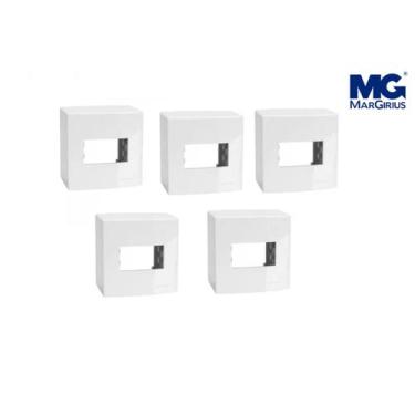 Imagem de Kit 5 Caixas de Sobrepor 75x75 1 Posto Sistema X Sleek Margirius 18643