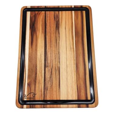 Imagem de Tábua de Churrasco Traditional BBQ Black, Madeira Teca, Design Rústico e Acabamento Premium, Ideal para Preparar e Servir Carnes, Petiscos e Acompanhamentos – WOODBULL.