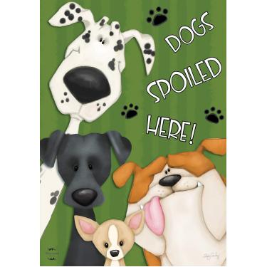 Imagem de Bandeira de casa de outono para cães estragados da Briarwood Lane Bulldog Dalmation 71 x 101 cm