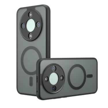 Imagem de Kukoufey Capa compatível com Honor Magic6 Lite 5G, compatível com MagSafe, compatível com Honor X9B / X50 5G ALI-AN00 capa de celular magnética integrada antichoque preta