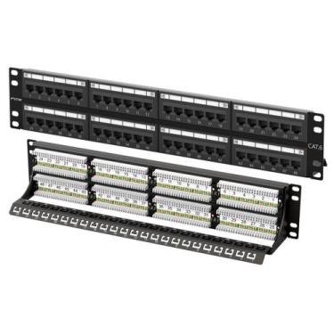 Imagem de Patch Panel FGB 48 portas Cat6 2U 19" para montagem em rack ou montage