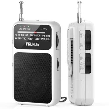 Imagem de Rádio de bolso PRUNUS J-555 AM FM com carregamento USB-C com lanterna