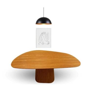 Imagem de Mesa de Jantar Modelar Orgânica Bumerangue 244x137cm Base Freijó Tampo