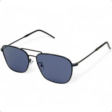 Imagem de Óculos de sol aviador masculino com lentes polarizadas retangular de polígono Proteção UV 400 com acessórios