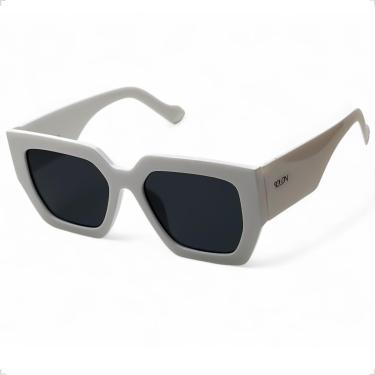 Imagem de Óculos Solar Feminino Solon Branco - Modelo Gtinho Modern Hype Moda Fashion - Armação Grossa E Fortificada, Lentes Polarizadas Casual Design Elegante Uv