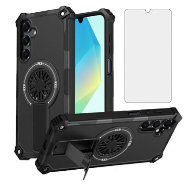 Imagem de Asuwish Capa de celular para Samsung Galaxy A26 5G com película protetora de tela de vidro temperado e suporte magnético à prova de choque fina híbrida robusta acessórios para celular A 26 26A LTE