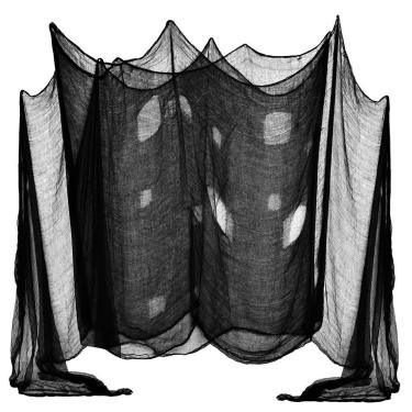 Imagem de Evoio Decorações de Halloween Pano assustador, 200 x 203 cm pano assustador de gaze assustadora, roupas assustadoras e soltas, decorações de Halloween para casas mal-assombradas, decoração de parede