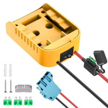 Imagem de KOEZEOI Adaptador Power Wheels para adaptador de bateria Dewalt 20V Power Wheels Kit conversor de bateria com fusível e interruptor e conector de chicote de fios fio 12AWG para brinquedos DIY RC e