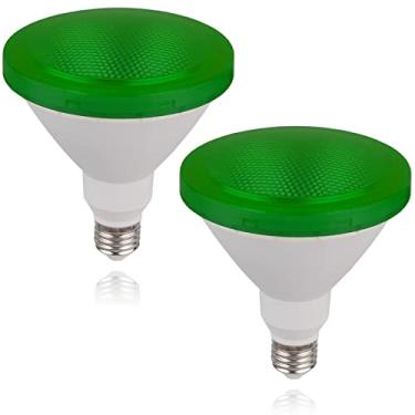 Imagem de Lâmpada verde de LED Par38 - 15W (equivalente a 100 watts) - E26 Luzes de inundação verdes, pacote com 2, decoração de festa, varanda, casa e iluminação de férias