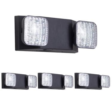 Imagem de GZRUIYANG Luzes de emergência com bateria reserva, luminárias de emergência comerciais LED com duas cabeças ajustáveis, certificação UL 924, luz de saída de emergência com fio para empresas - pacote