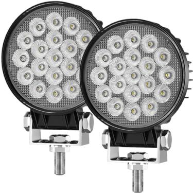 Imagem de Luzes LED para tratores, 2 peças, holofote de 12 V, redondo, à prova d'água, luzes de caminhão de trabalho para equipamentos, veículos, off-road, SUV, ATV, UTV, 4WD