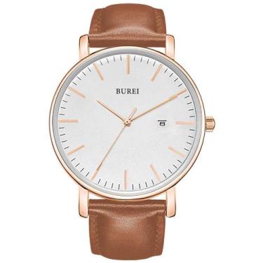Imagem de Relógio BUREI Fashion Minimalist à prova d'água para homens em ouro ro