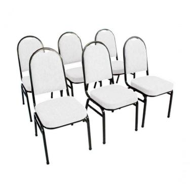 Imagem de Kit Com 6 Cadeiras Para Auditórios Linha Hotel Branco