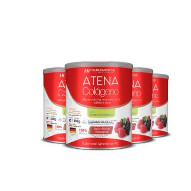 Imagem de 4x colágeno atena verisol+ácido hialurônico frutas vermelhas - HF Supl