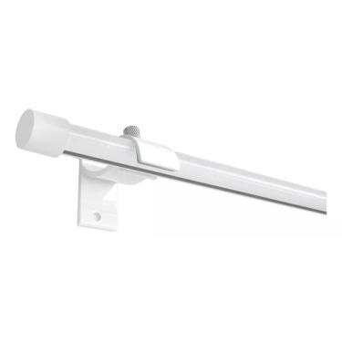 Imagem de Kit Varão Trilho Suíço Deslizante Wave 28mm 2 Metro Branco - vigui