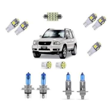 Imagem de Kit 12 Lampadas Farol H4 / Milha H1 + Leds Pajero Tr4 8500K - Techone