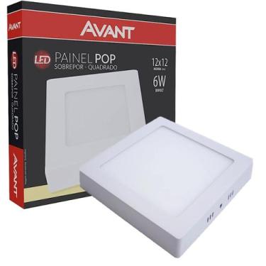 Imagem de Kit 10 Plafon Quadrado Sobrepor 6w 12x12cm Branco Neutro 4000k - Avant