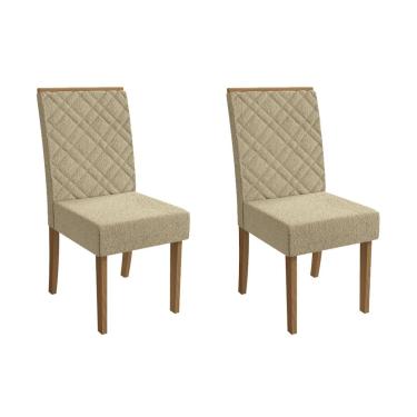 Imagem de Kit 2 Cadeiras Sala Jantar Gardênia 2CAD149 Madeirado 2 Un Canela/Boucle Bege - Kappesberg