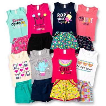 Imagem de Kit 8 Conjunto Infantil Feminino Roupa de Verão Menina - Blest Modas, 