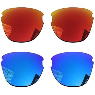 Imagem de Acefrog Lentes de reposição polarizadas de 1,5 mm para óculos de sol Oakley Frogskins Lite OO9374 63 mm, material atualizado, resistente a impactos - vermelho fogo e azul gelo polarizado - 1,5 mm